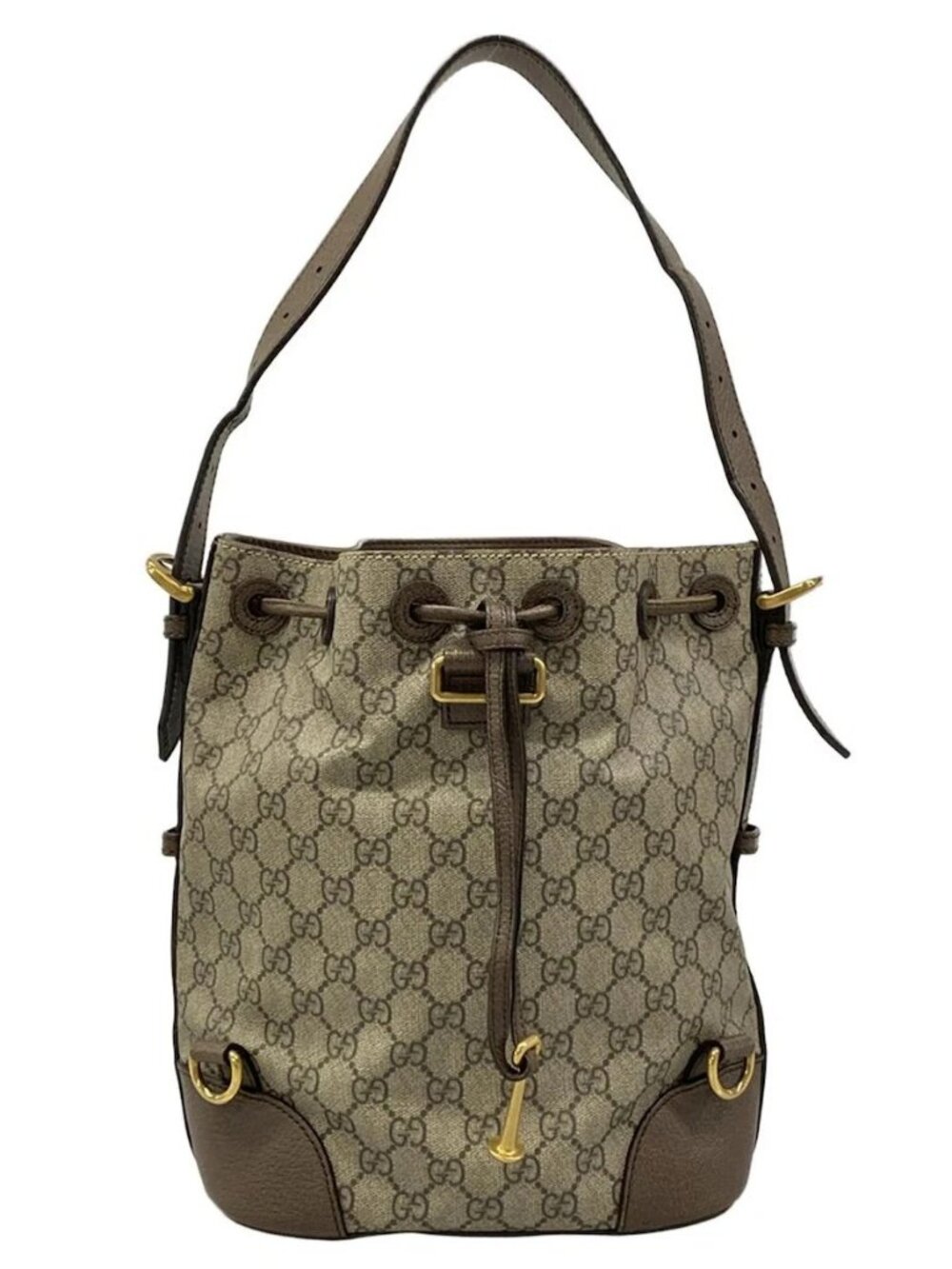 GUCCI Gucci Courrier 473875 Beige Ebony Dark Brown PVC Leather Shoulder Bag - Picture 2 of 14